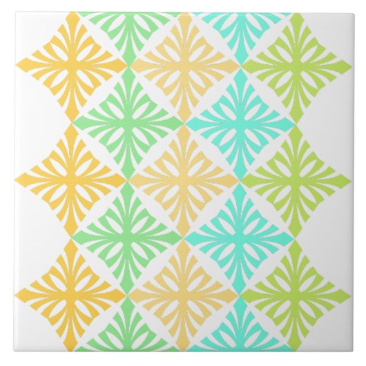 Retro Art Deko Sommerzitronenmuster Fliese (Vorderseite)