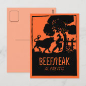 Retro Art Deko Steak Restaurant und Postkarte (Vorne/Hinten)
