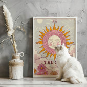 Retro-Art der Sun-Tarot-Karte Poster