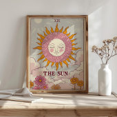 Retro-Art der Sun-Tarot-Karte Poster
