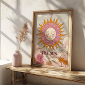 Retro-Art der Sun-Tarot-Karte Poster