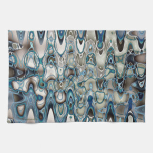 Retro Art des blauen Grüns Geschirrtuch