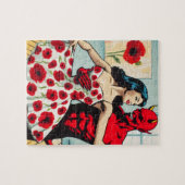 Retro Art Devil mit Ballet Dancer Mohnanzug Puzzle (Horizontal)