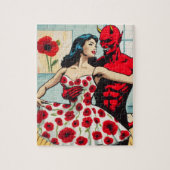 Retro Art Devil mit Ballet Dancer Mohnanzug Puzzle (Vertikal)