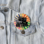Retro Art-Ghettoblaster und -kassetten Button (Beispiel)