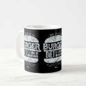 Retro Art: Ich glaube an Burger-Diät Kaffeetasse (Vorderseite Links)