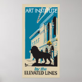 Retro Art Institute Chicago vertikale Bannerwerbun Poster (Vorne)