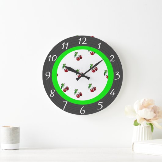 Retro Art-Kirschküchen-Uhr Große Wanduhr (Zuhause)