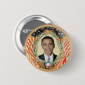 Retro Art-Knopf Obama Button (Vorne & Hinten)