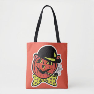 Retro-Art-Kürbis-Katze-Halloween-Kürbis Tasche