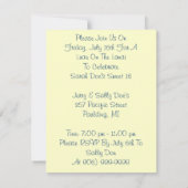 Retro Art Luau Pool-Party-Gras-Rock-Einladung Einladung (Rückseite)