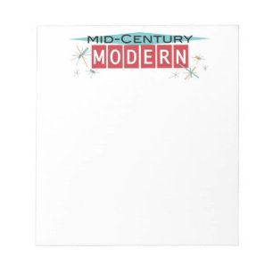Retro Art Mid-Century Moderner Notepad Notizblock