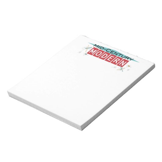 Retro Art Mid Century Modernes Notepad Notizblock (Rotiert)