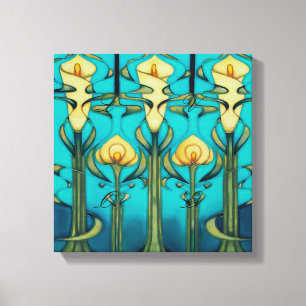 Retro,Art Nouveau, Art Design, Vintag,Glaskunst,t Leinwanddruck