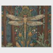 Retro Art Nouveau Dragonfly boho chic Geschenkpapier (Flach)