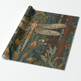 Retro Art Nouveau Dragonfly boho chic Geschenkpapier