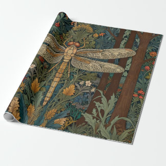 Retro Art Nouveau Dragonfly boho chic Geschenkpapier