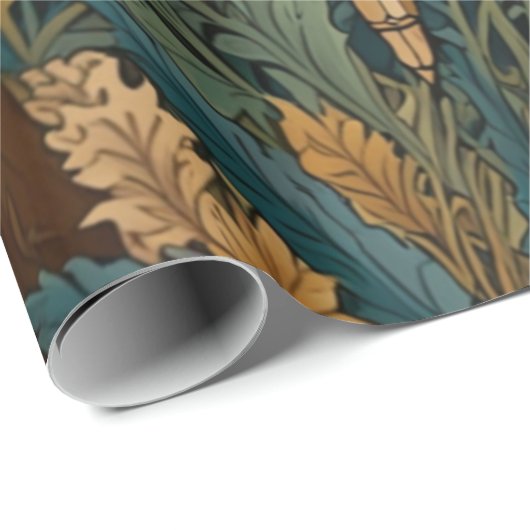 Retro Art Nouveau Dragonfly boho chic Geschenkpapier (Rolleneckpunkt)