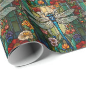Retro Art Nouveau Dragonfly boho chic Geschenkpapier (Rolleneckpunkt)
