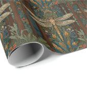 Retro Art Nouveau Dragonfly boho chic Geschenkpapier (Rolleneckpunkt)