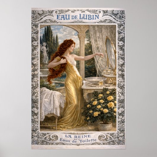 Retro Art Nouveau French Perfume Advertisement Poster (Vorne)