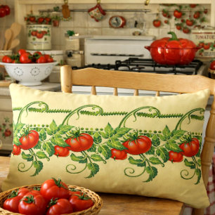 Retro-Art Nouveau-Garten-Tomaten-Friesmuster Lendenkissen