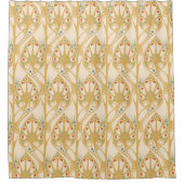 Retro Art Nouveau Illustrationsmuster Duschvorhang (Vorderseite)