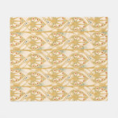 Retro Art Nouveau Illustrationsmuster Fleecedecke (Vorderseite (Horizontal))