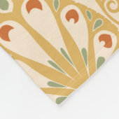 Retro Art Nouveau Illustrationsmuster Fleecedecke (Ecke)