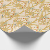 Retro Art Nouveau Illustrationsmuster Geschenkpapier (Ecke)