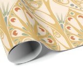 Retro Art Nouveau Illustrationsmuster Geschenkpapier (Rolleneckpunkt)