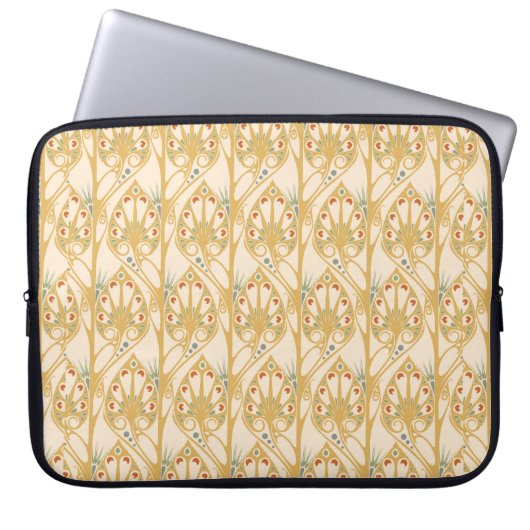 Retro Art Nouveau Illustrationsmuster Laptopschutzhülle (Vorderseite)