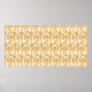 Retro Art Nouveau Illustrationsmuster Poster