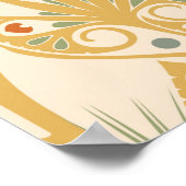 Retro Art Nouveau Illustrationsmuster Poster (Ecke)