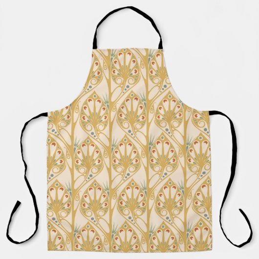 Retro Art Nouveau Illustrationsmuster Schürze (Vorderseite)