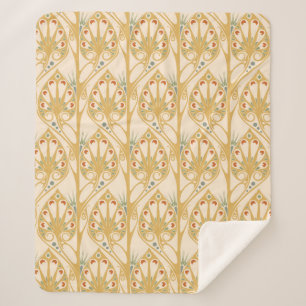 Retro Art Nouveau Illustrationsmuster Sherpadecke