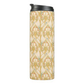 Retro Art Nouveau Illustrationsmuster Thermosbecher (Nach rechts gedreht)