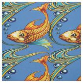 Retro Art Nouveau Koi Fish Pattern Stoff (Muster)