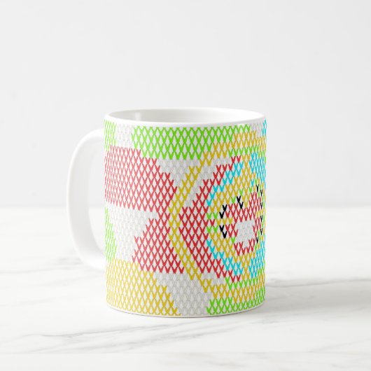 Retro Art Nouveau Pattern Kaffeetasse (Vorderseite Links)