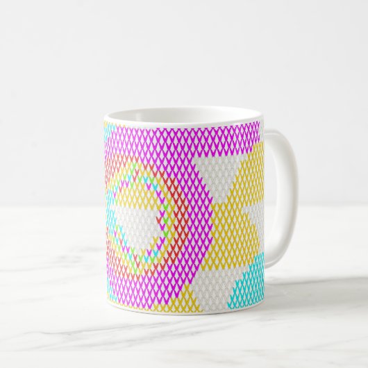 Retro Art Nouveau Pattern Kaffeetasse (VorderseiteRechts)