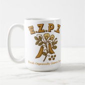 Retro Art Nouveau Pea Pflanze E.Z.P.Z (Easy Peasy) Kaffeetasse (Links)