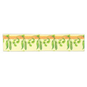 Retro Art Nouveau Pea Pods Pattern Frieze Kurzer Tischläufer (Horizontal)