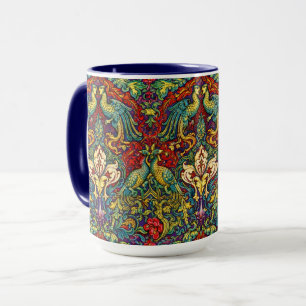 Retro-Art Nouveau Pfauen & Vögel von Walter Crane Tasse
