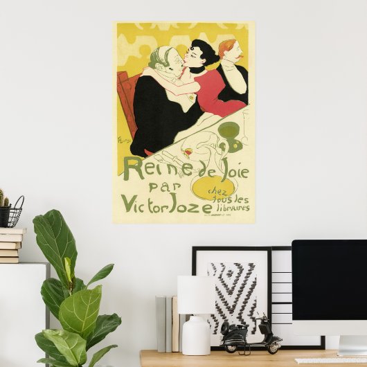 Retro Art Nouveau - Reine de Joie Poster (Heimbüro)