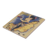 Retro Art Nouveau, Spanischer Flamenco-Tänzer Fliese (Seite)
