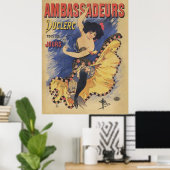 Retro Art Nouveau, Spanischer Flamenco-Tänzer Poster (Heimbüro)