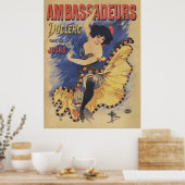 Retro Art Nouveau, Spanischer Flamenco-Tänzer Poster (Küche)