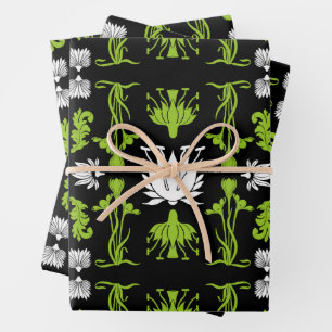 Retro Art Nouveau Wohngestaltung Prints Geschenkpapier Set