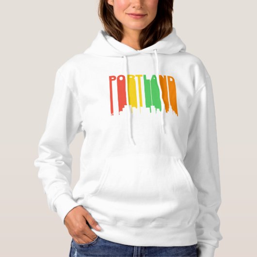 Retro Art Portland ODER Skyline Hoodie (Vorderseite)