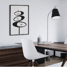 Retro ART PRINT Atomage Sternexplosion Minimalisti